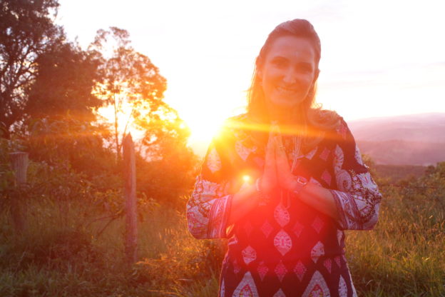 Inês Marcel no pôr do sol